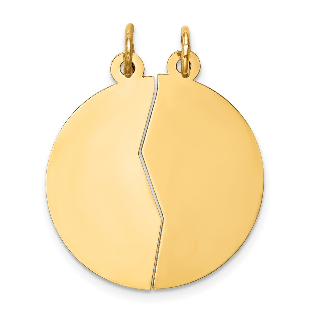 10K Large Polished and Satin MIZPAH COIN with Verse 2-piece Break-apart Charm