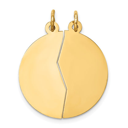 10K Large Polished and Satin MIZPAH COIN with Verse 2-piece Break-apart Charm