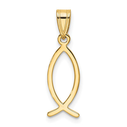10k Ichthus Fish Vertical Pendant