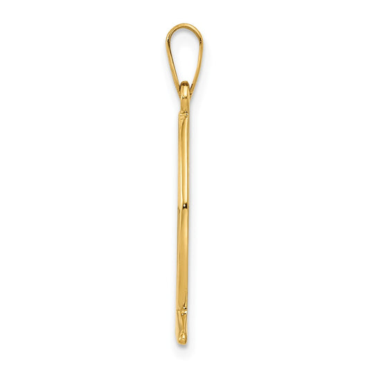 10k Ichthus Fish Vertical Pendant
