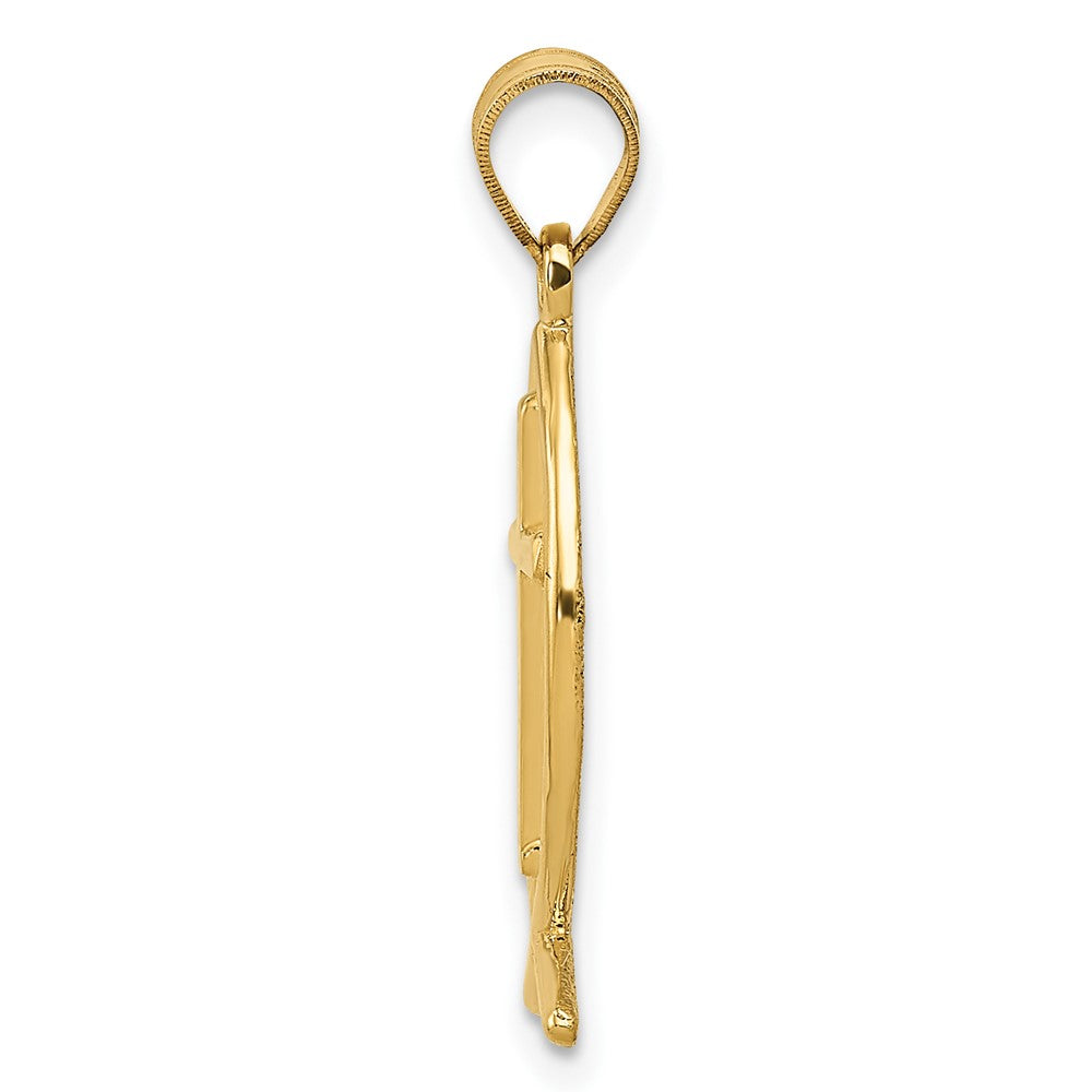 10k Ichthus Fish with Cross Center Pendant