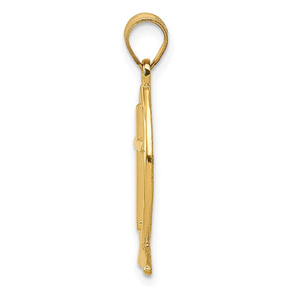 10k Ichthus Fish with Cross Center Pendant