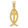 10k Ichthus Fish with Cross Center Pendant