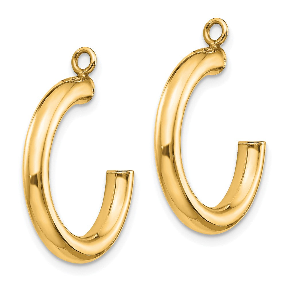 10k Polished Tube J-Hoop Earring Jackets