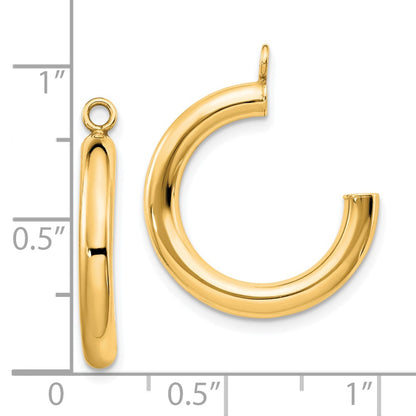 10k Polished Tube J-Hoop Earring Jackets