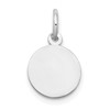 10K White Gold Plain .018 Gauge 9.5x9.5mm Circular Engravable Disc Charm