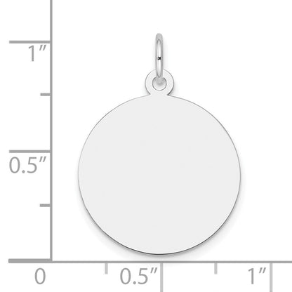10K White Gold Plain .013 Gauge 19x19mm Circular Engravable Disc Charm