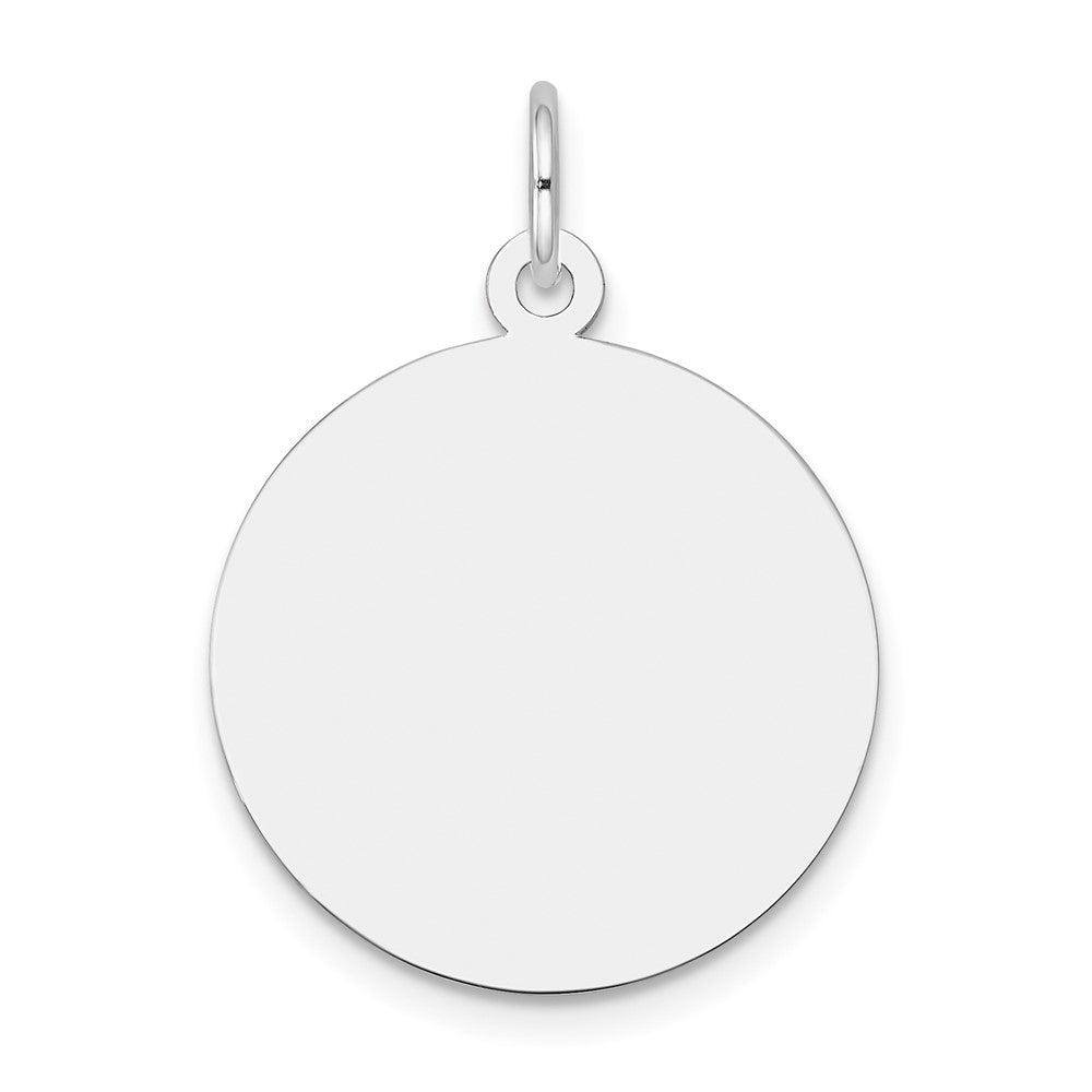10K White Gold Plain .013 Gauge 19x19mm Circular Engravable Disc Charm