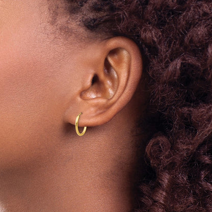10k 1.5mm Polished Round Endless Hoop Earrings