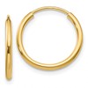 10k 1.5mm Polished Round Endless Hoop Earrings