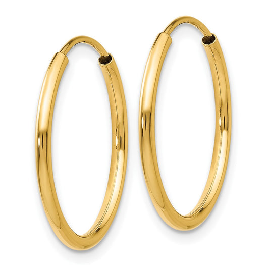 10k 1.5mm Polished Round Endless Hoop Earrings