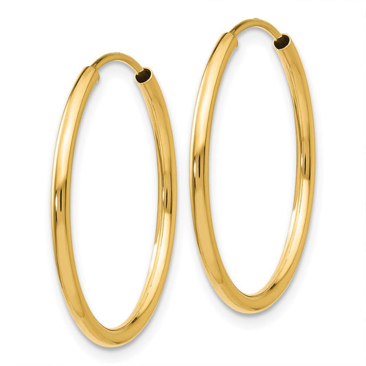 10k 1.5mm Polished Round Endless Hoop Earrings