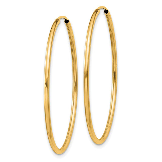 10k 1.5mm Polished Round Endless Hoop Earrings