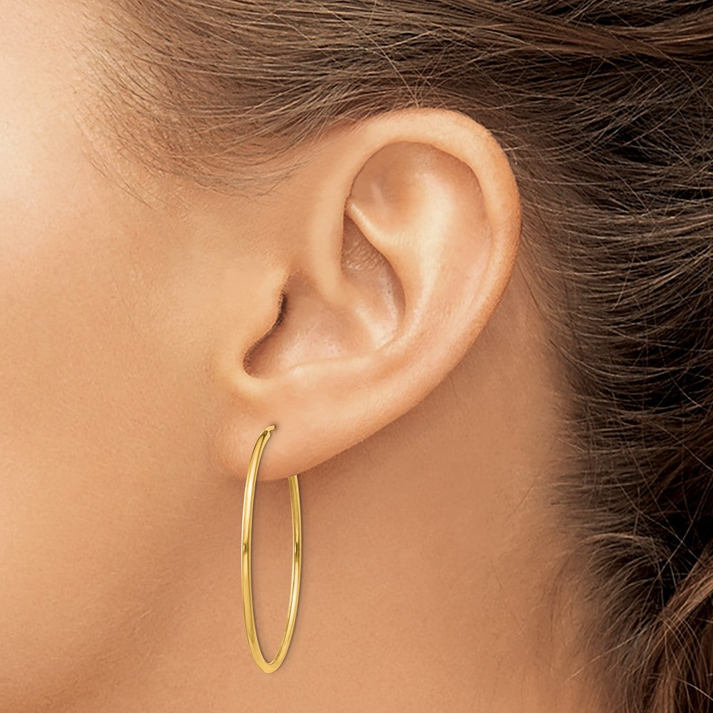 10k 1.5mm Polished Round Endless Hoop Earrings