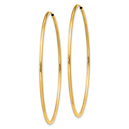 10k 1.5mm Polished Round Endless Hoop Earrings