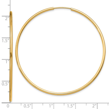 10k 1.5mm Polished Round Endless Hoop Earrings