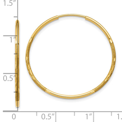 10k 1.25mm Diamond-cut Endless Hoop Earring