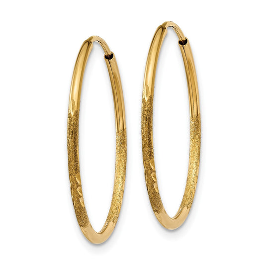 10k 1.25mm Diamond-cut Endless Hoop Earring