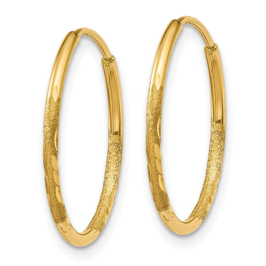 10k 1.25mm Diamond-cut Endless Hoop Earring