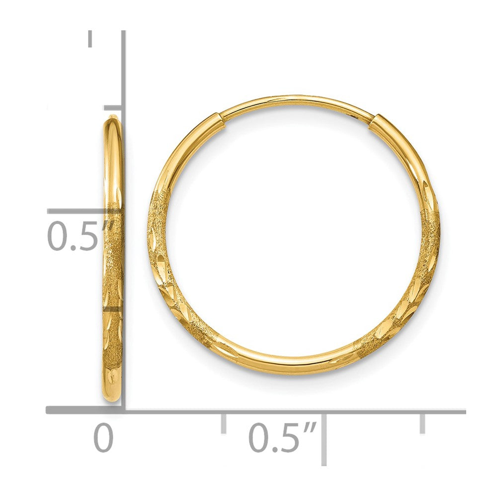 10k 1.25mm Diamond-cut Endless Hoop Earring