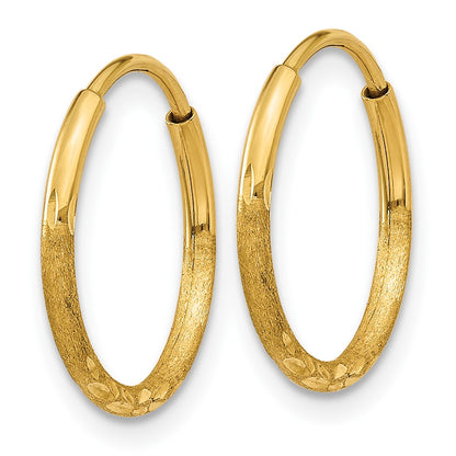 10k 1.25mm Diamond-cut Endless Hoop Earring