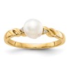 10k White Freshwater Cultured Pearl and Diamond Twist Ring