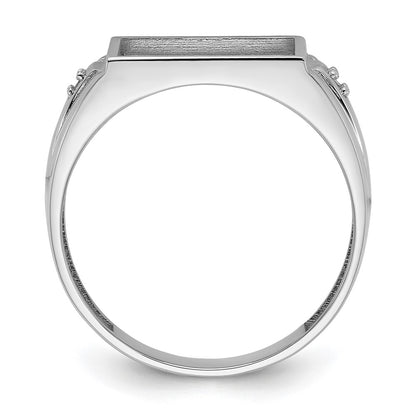 IB Goodman 10k White Gold Mens Holds 2-1.2mm Diamonds and 12x10 Cushion Onyx Ring Mounting