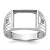 IB Goodman 10k White Gold Mens Holds 2-1.2mm Diamonds and 12x10 Cushion Onyx Ring Mounting