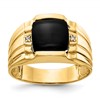 IB Goodman 10k Mens AA Diamond and 9.5mm Onyx Ring