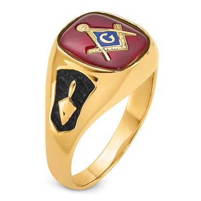 IB Goodman 10k Mens Polished and Textured Masonic Ring Mounting