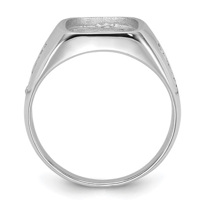 IB Goodman 10k White Gold Mens Polished and Grooved Masonic Ring Mounting