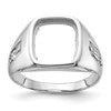 IB Goodman 10k White Gold Mens Polished and Grooved Masonic Ring Mounting