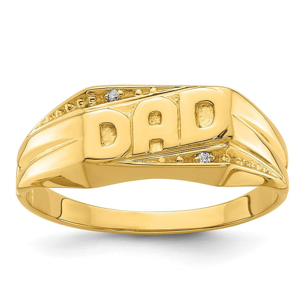10K Polished Etched Edges Diamond DAD Ring Mounting