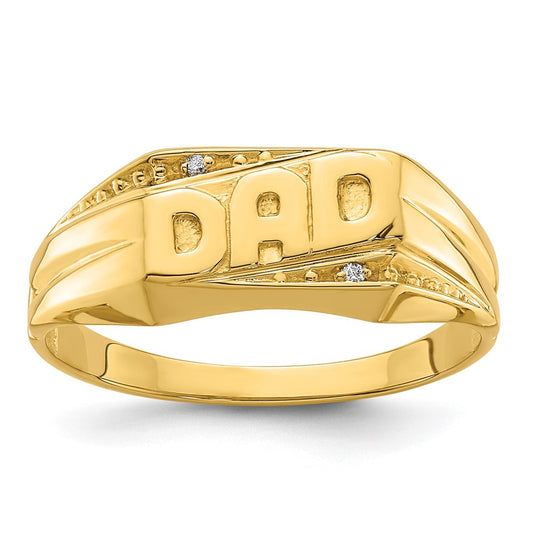 10K Polished Etched Edges Diamond DAD Ring Mounting