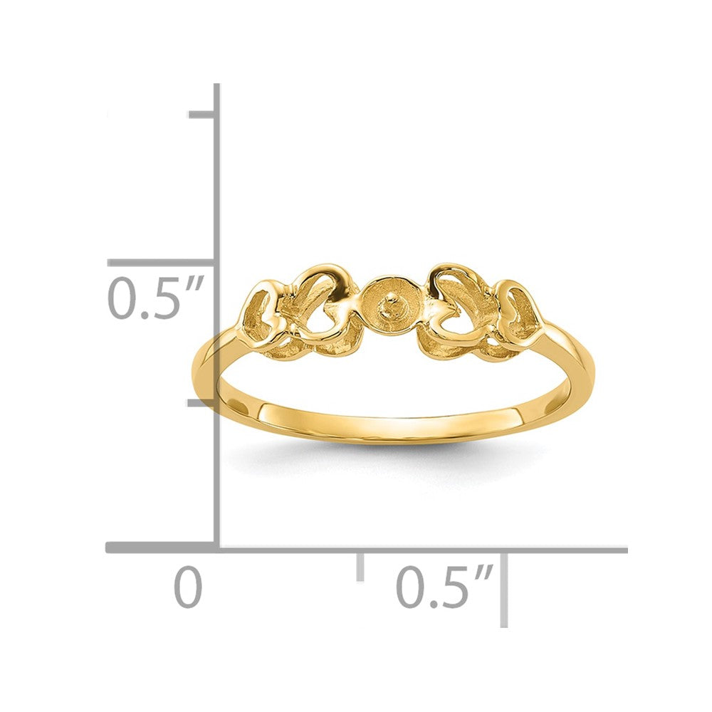 10K Holds 4.0mm Pearl Ring Mounting
