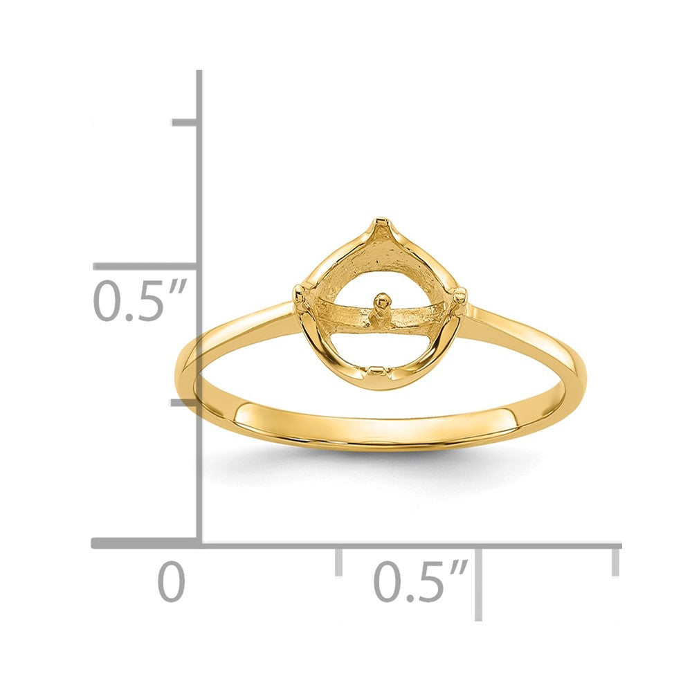 10K Holds 6.5mm Pearl Ring Mounting