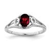 10K White Gold 6x4mm Oval Garnet Ring