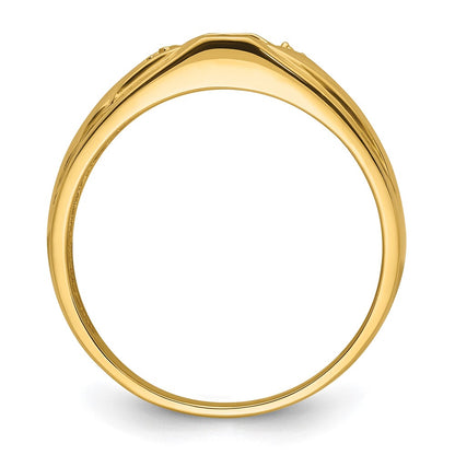 IB Goodman 10k Mens Holds 2-1.0mm Diamonds and 8x6 Oval Onyx Ring Mounting