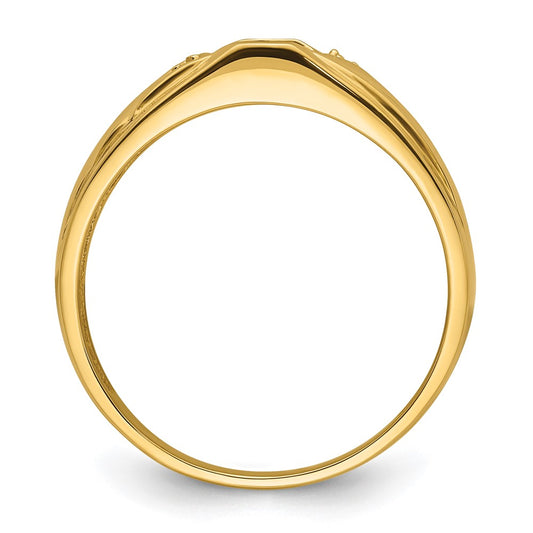 IB Goodman 10k Mens Holds 2-1.0mm Diamonds and 8x6 Oval Onyx Ring Mounting