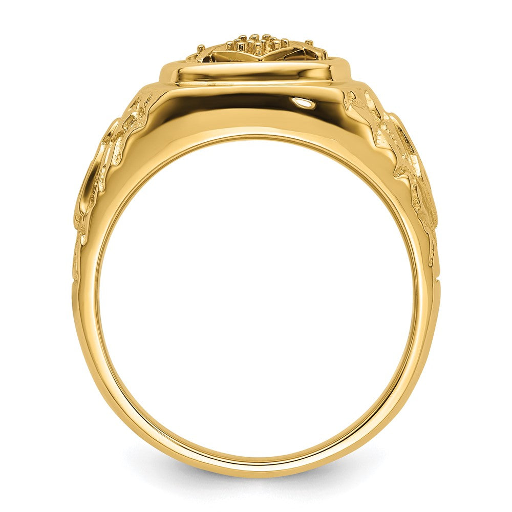 IB Goodman 10k Polished and Nugget Texture Masonic Ring Mounting