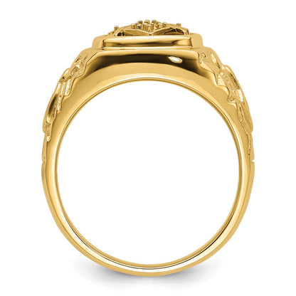 IB Goodman 10k Polished and Nugget Texture Masonic Ring Mounting