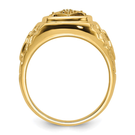 IB Goodman 10k Polished and Nugget Texture Masonic Ring Mounting
