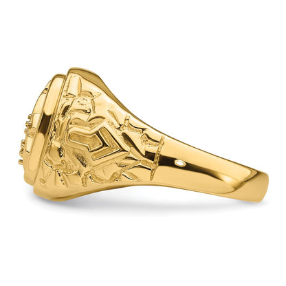 IB Goodman 10k Polished and Nugget Texture Masonic Ring Mounting
