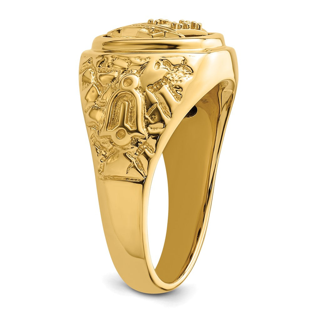 IB Goodman 10k Polished and Nugget Texture Masonic Ring Mounting
