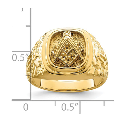 IB Goodman 10k Polished and Nugget Texture Masonic Ring Mounting