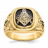 IB Goodman 10k Polished and Antiqued Nugget Texture AA Quality Diamond Masonic Ring