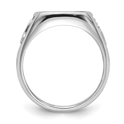 IB Goodman 10k White Gold Mens Polished and Textured Masonic Ring Mounting