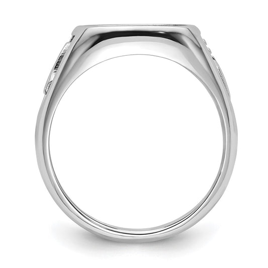 IB Goodman 10k White Gold Mens Polished and Textured Masonic Ring Mounting