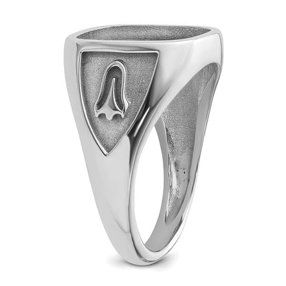IB Goodman 10k White Gold Mens Polished and Textured Masonic Ring Mounting