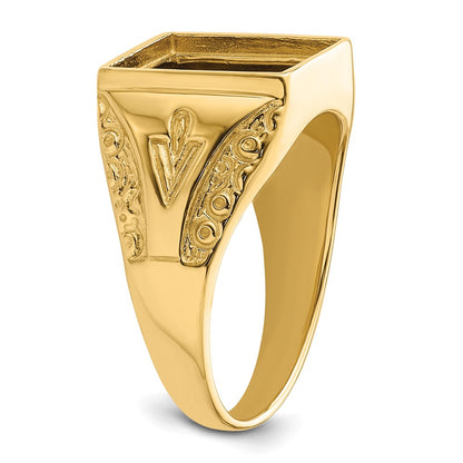 IB Goodman 10k Mens Polished and Textured Masonic Ring Mounting